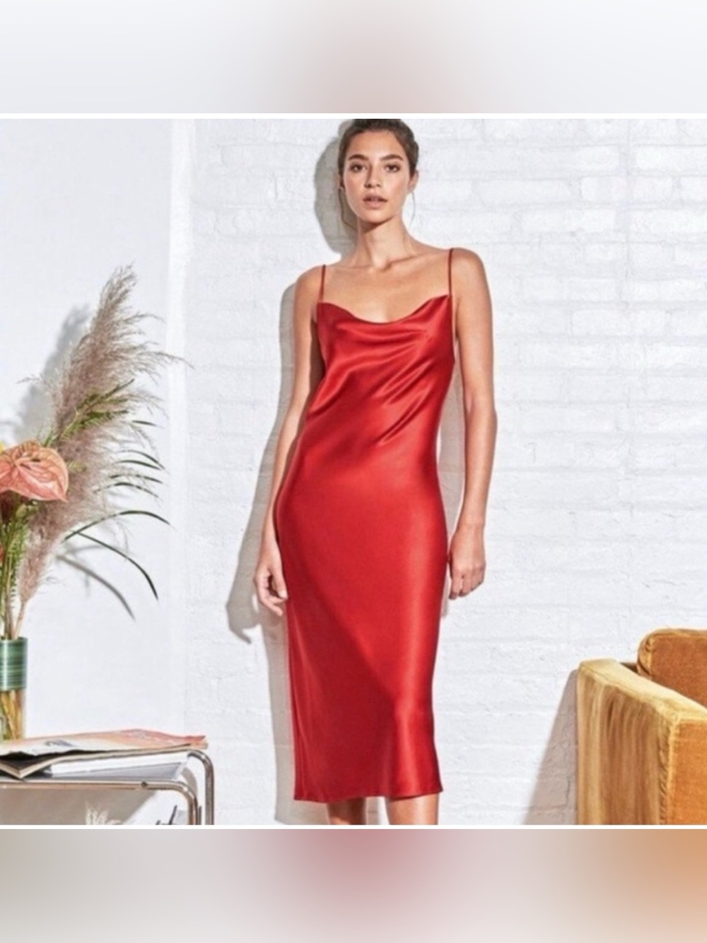 BEBE Red Slip Dress - Medium